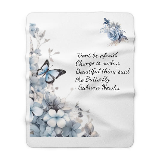 Beautiful Butterfly Sherpa Fleece Blanket, Cozy Throw, Inspirational Gift, Home Decor, Self-Care, Housewarming, Thoughtful Quote