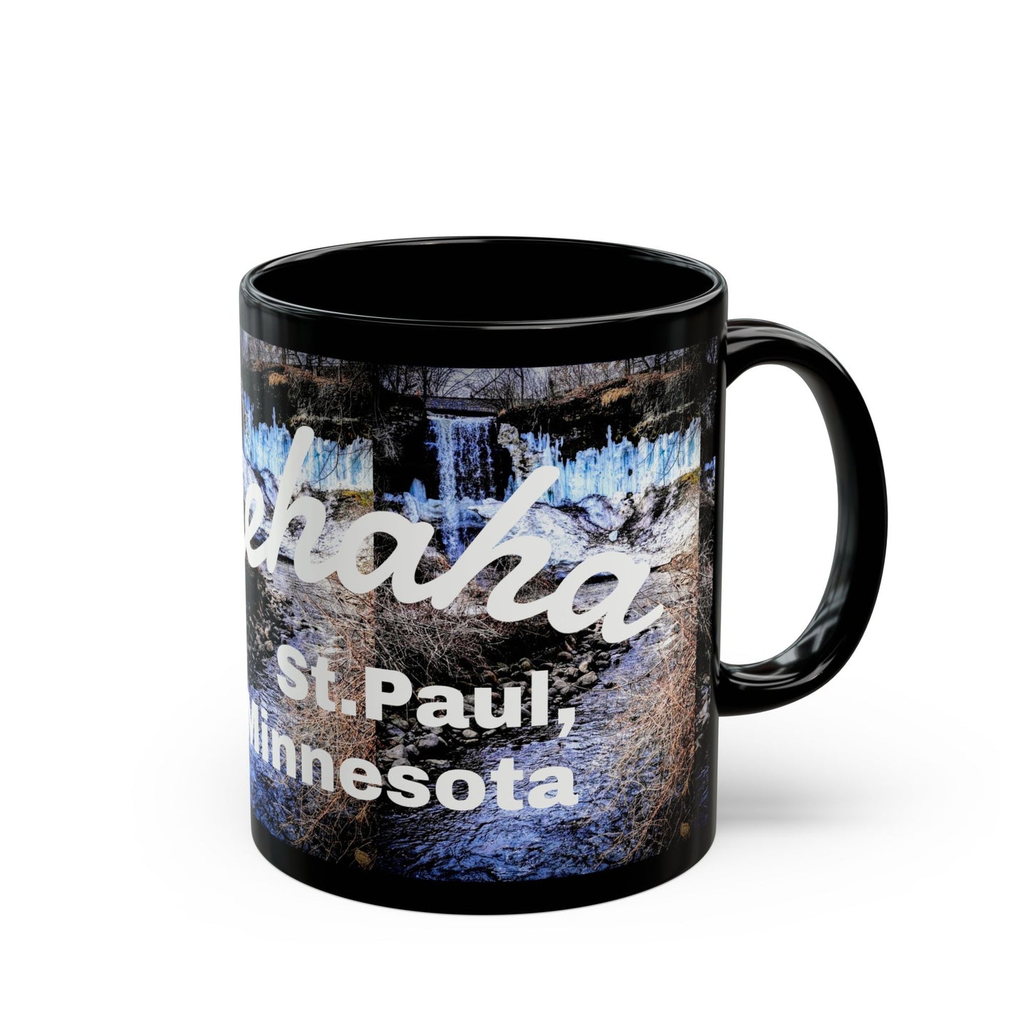 Minnesota Scenic Black Mug | Perfect Gift for Coffee Lovers, Travel Souvenirs, Home Decor, St. Paul Collectibles, Winter Vibes