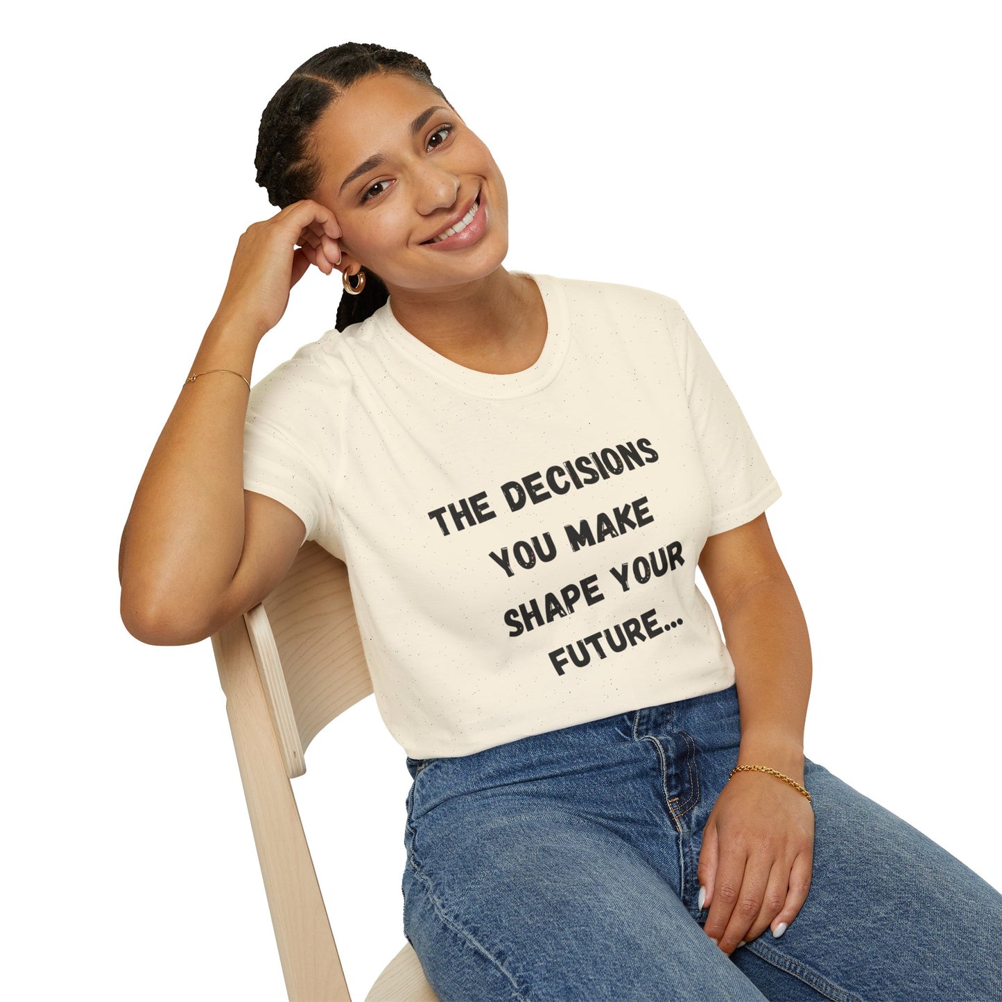 Motivational Quote T-Shirt | Decisions Shape Your Future | Gift for Friends, Inspirational Apparel, Unisex Tee, Self-Improvement
