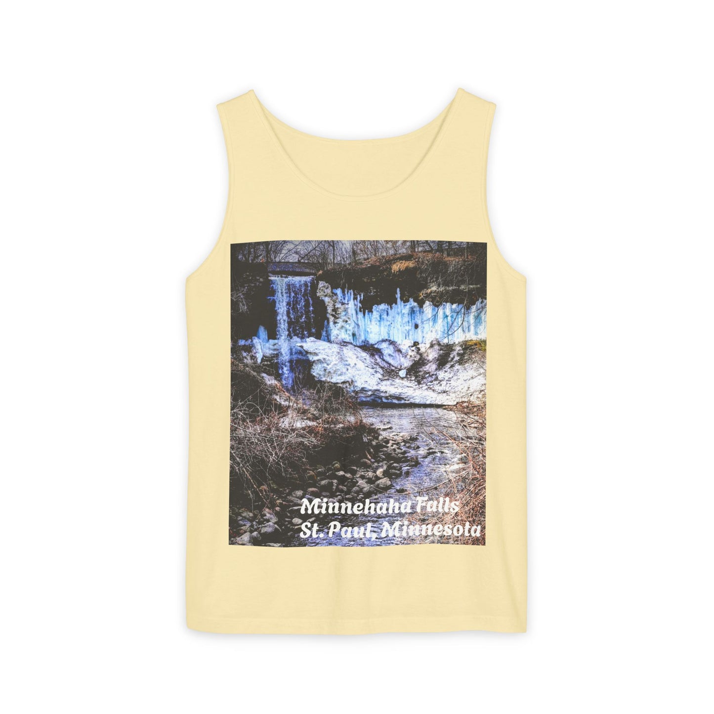 Minnehaha Falls Tank Top, Unisex Summer Tee, Nature Lover's Apparel, Minnesota Souvenir Shirt, Vacation Outfit, Travel Gift