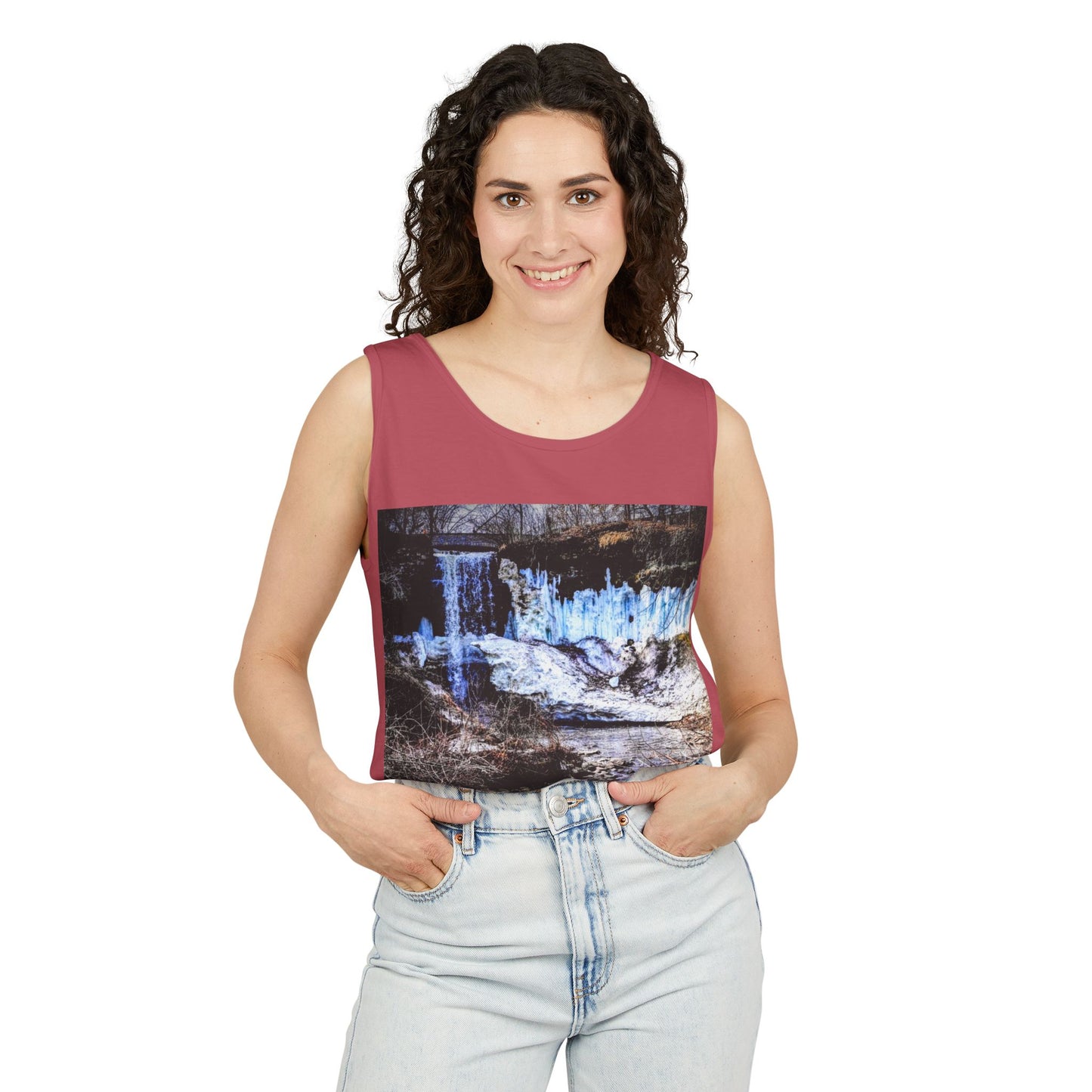 Minnehaha Falls Tank Top, Unisex Summer Tee, Nature Lover's Apparel, Minnesota Souvenir Shirt, Vacation Outfit, Travel Gift