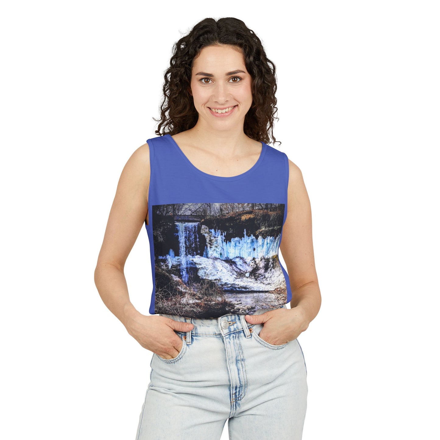 Minnehaha Falls Tank Top, Unisex Summer Tee, Nature Lover's Apparel, Minnesota Souvenir Shirt, Vacation Outfit, Travel Gift
