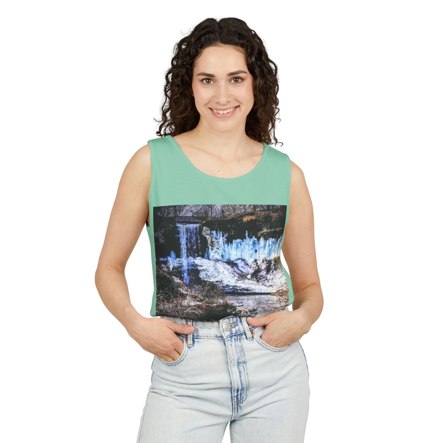 Minnehaha Falls Tank Top, Unisex Summer Tee, Nature Lover's Apparel, Minnesota Souvenir Shirt, Vacation Outfit, Travel Gift