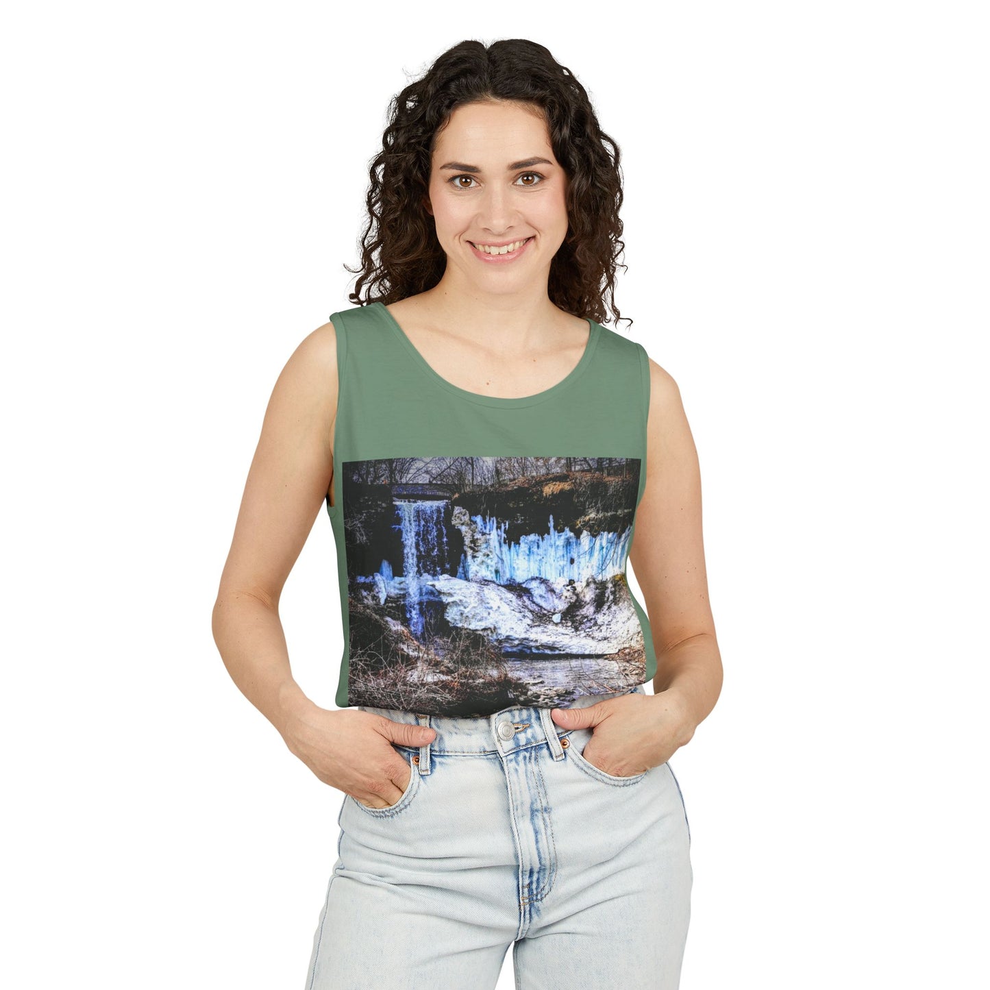 Minnehaha Falls Tank Top, Unisex Summer Tee, Nature Lover's Apparel, Minnesota Souvenir Shirt, Vacation Outfit, Travel Gift