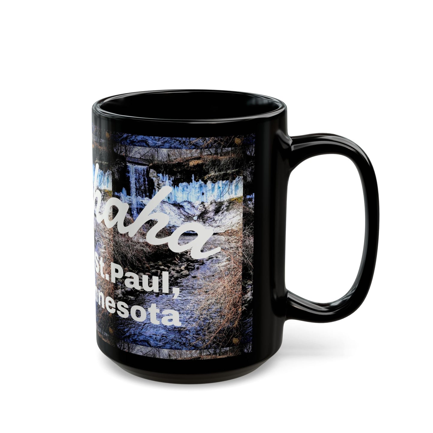 Minnesota Scenic Black Mug | Perfect Gift for Coffee Lovers, Travel Souvenirs, Home Decor, St. Paul Collectibles, Winter Vibes