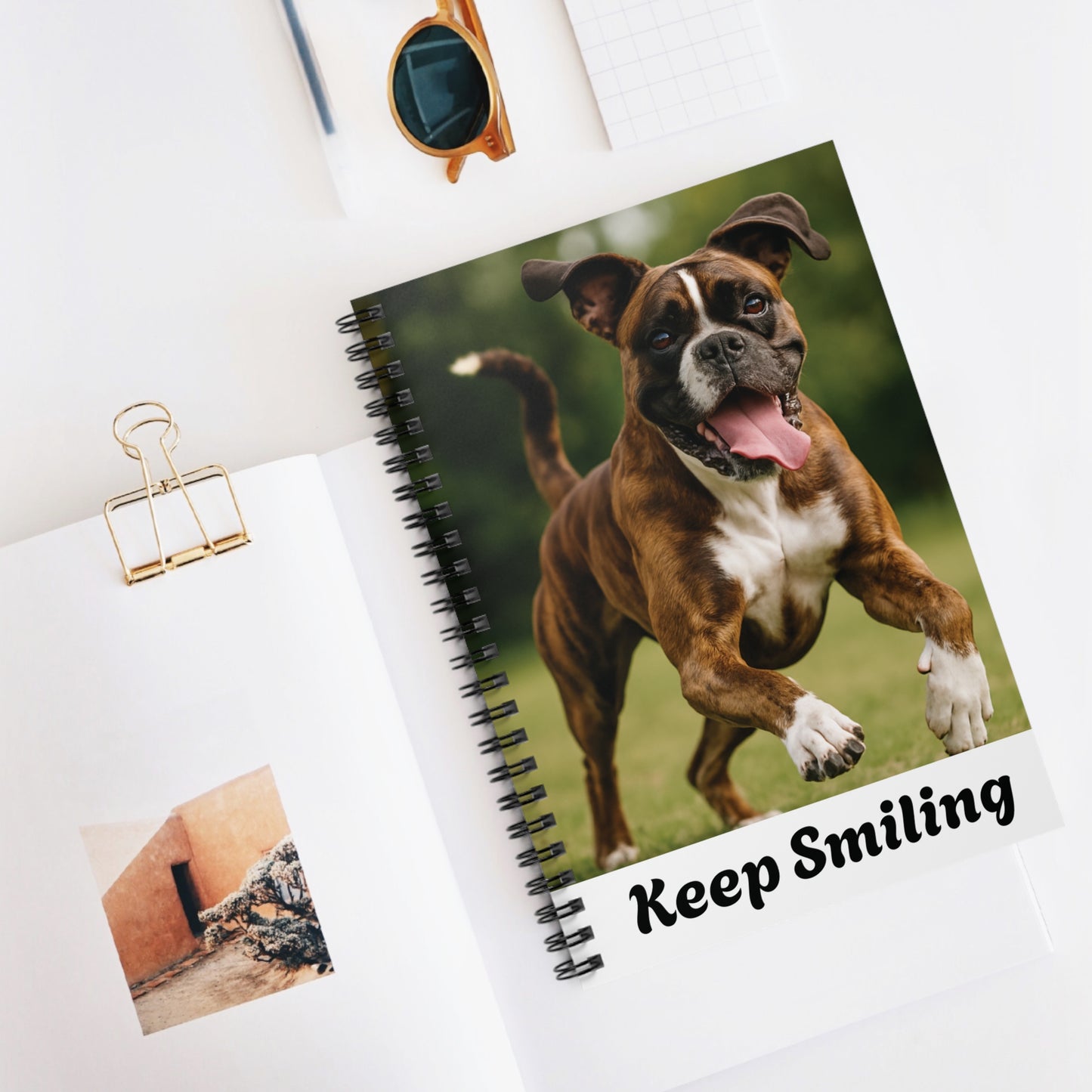 Keep Smiling Dog Spiral Notebook - Perfect Gift for Dog Lovers, Journaling, Dog-Themed Stationery, Pet Memorial, Inspirational Gifts