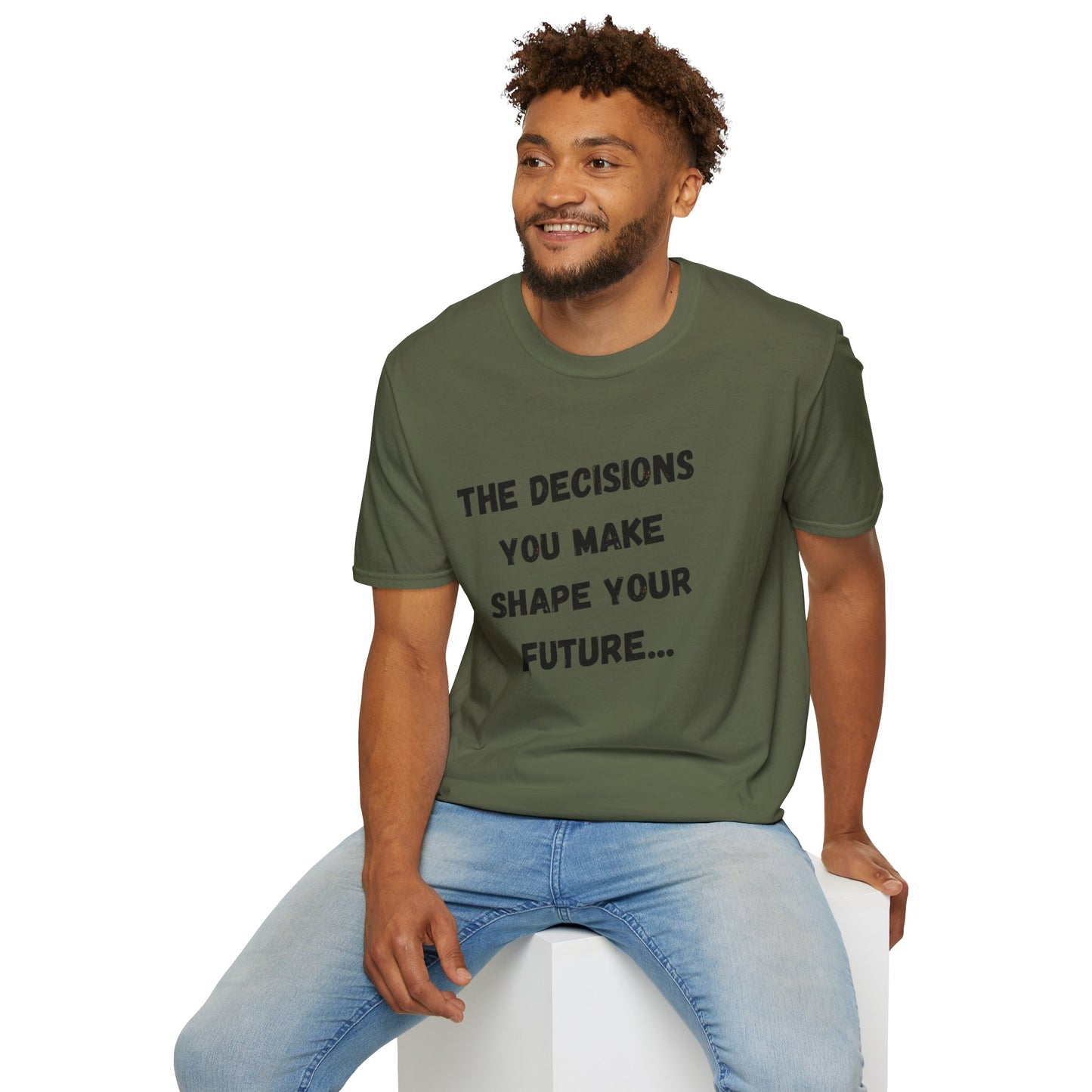 Motivational Quote T-Shirt | Decisions Shape Your Future | Gift for Friends, Inspirational Apparel, Unisex Tee, Self-Improvement