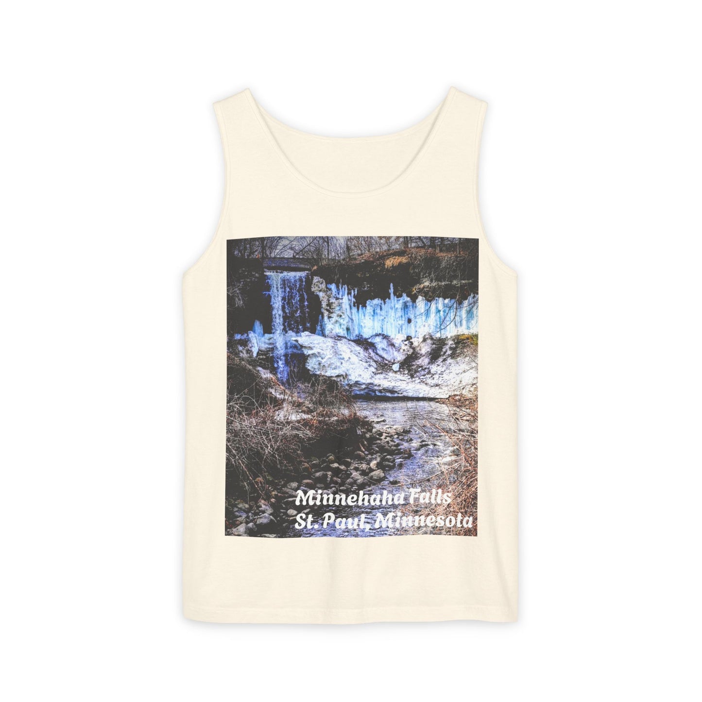 Minnehaha Falls Tank Top, Unisex Summer Tee, Nature Lover's Apparel, Minnesota Souvenir Shirt, Vacation Outfit, Travel Gift