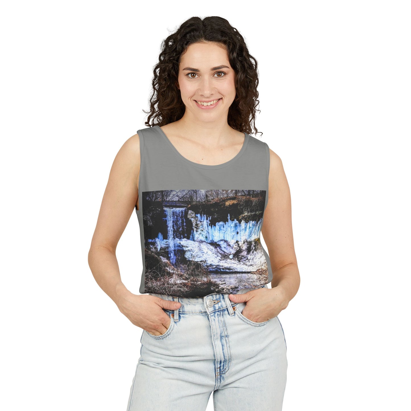 Minnehaha Falls Tank Top, Unisex Summer Tee, Nature Lover's Apparel, Minnesota Souvenir Shirt, Vacation Outfit, Travel Gift