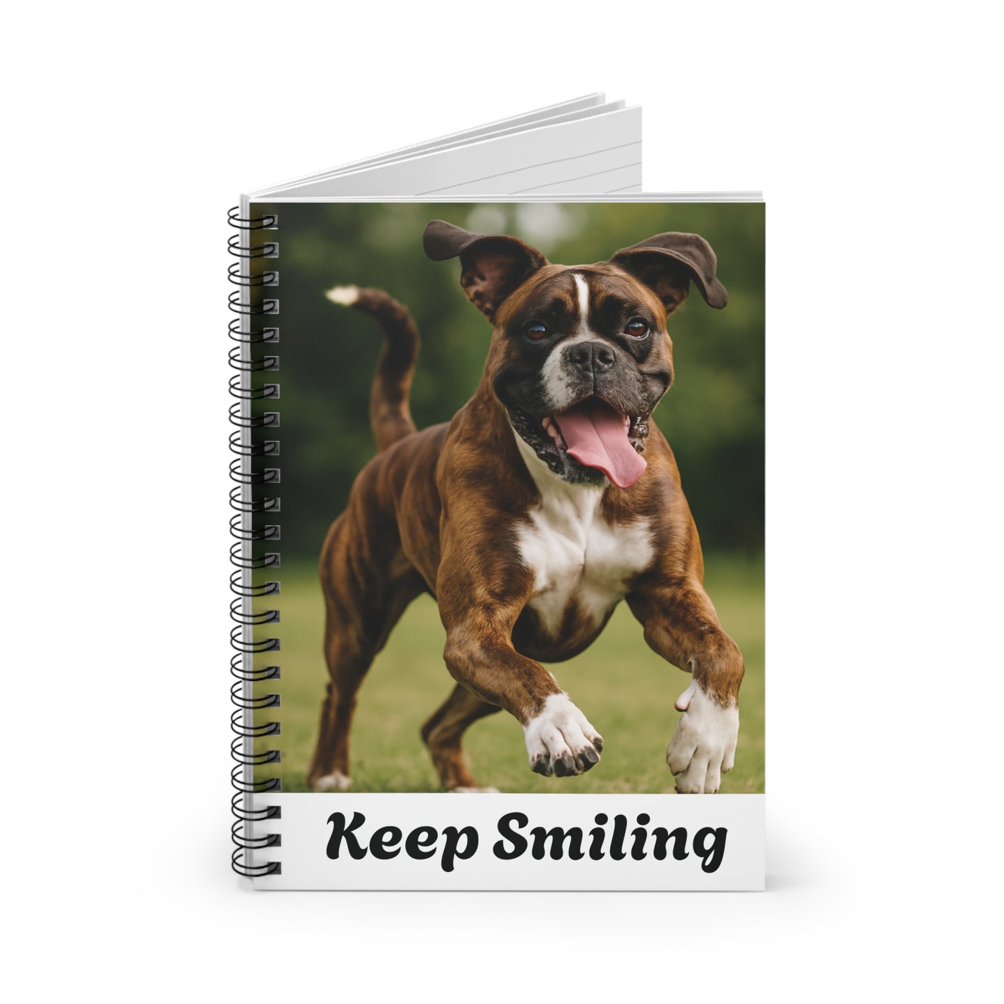 Keep Smiling Dog Spiral Notebook - Perfect Gift for Dog Lovers, Journaling, Dog-Themed Stationery, Pet Memorial, Inspirational Gifts