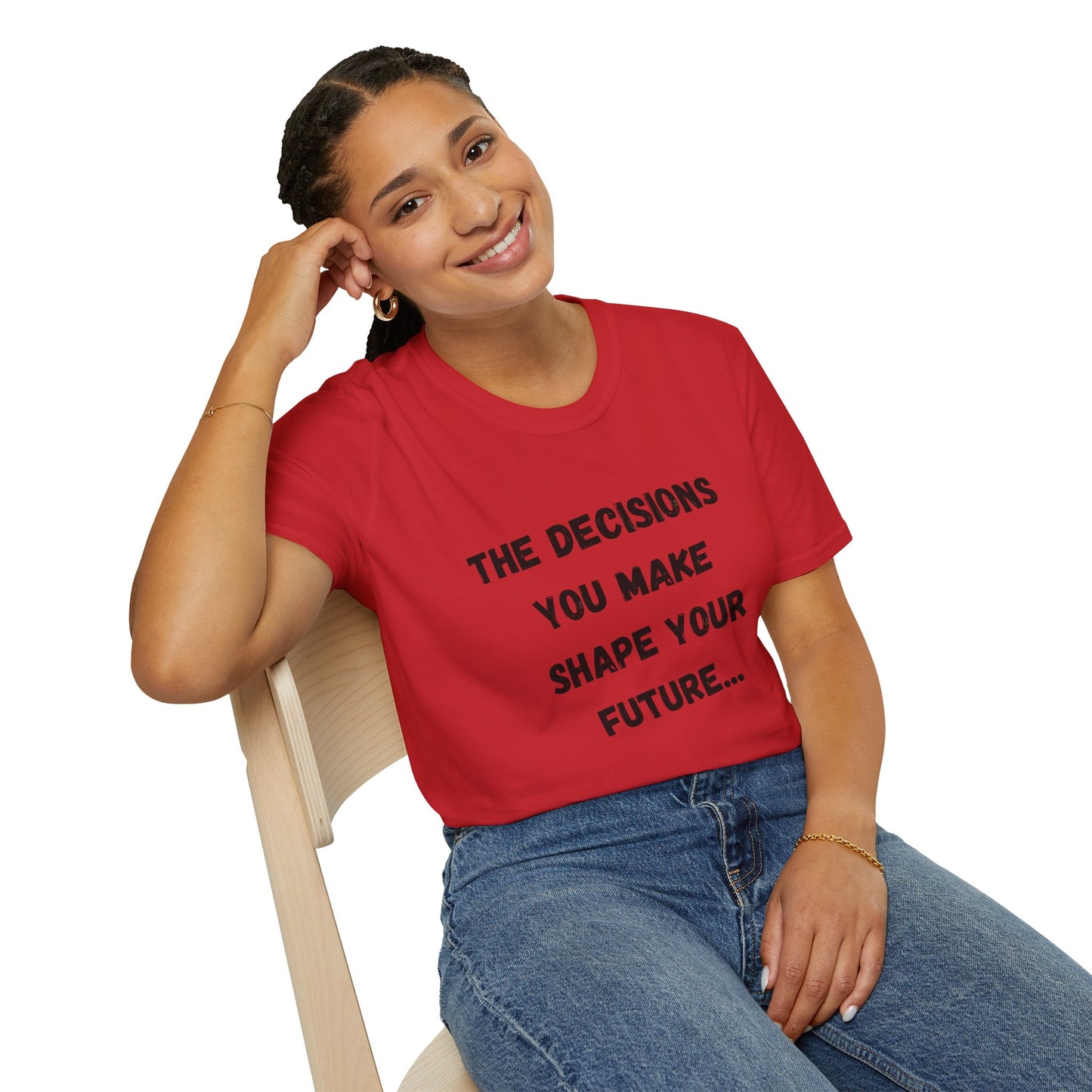 Motivational Quote T-Shirt | Decisions Shape Your Future | Gift for Friends, Inspirational Apparel, Unisex Tee, Self-Improvement