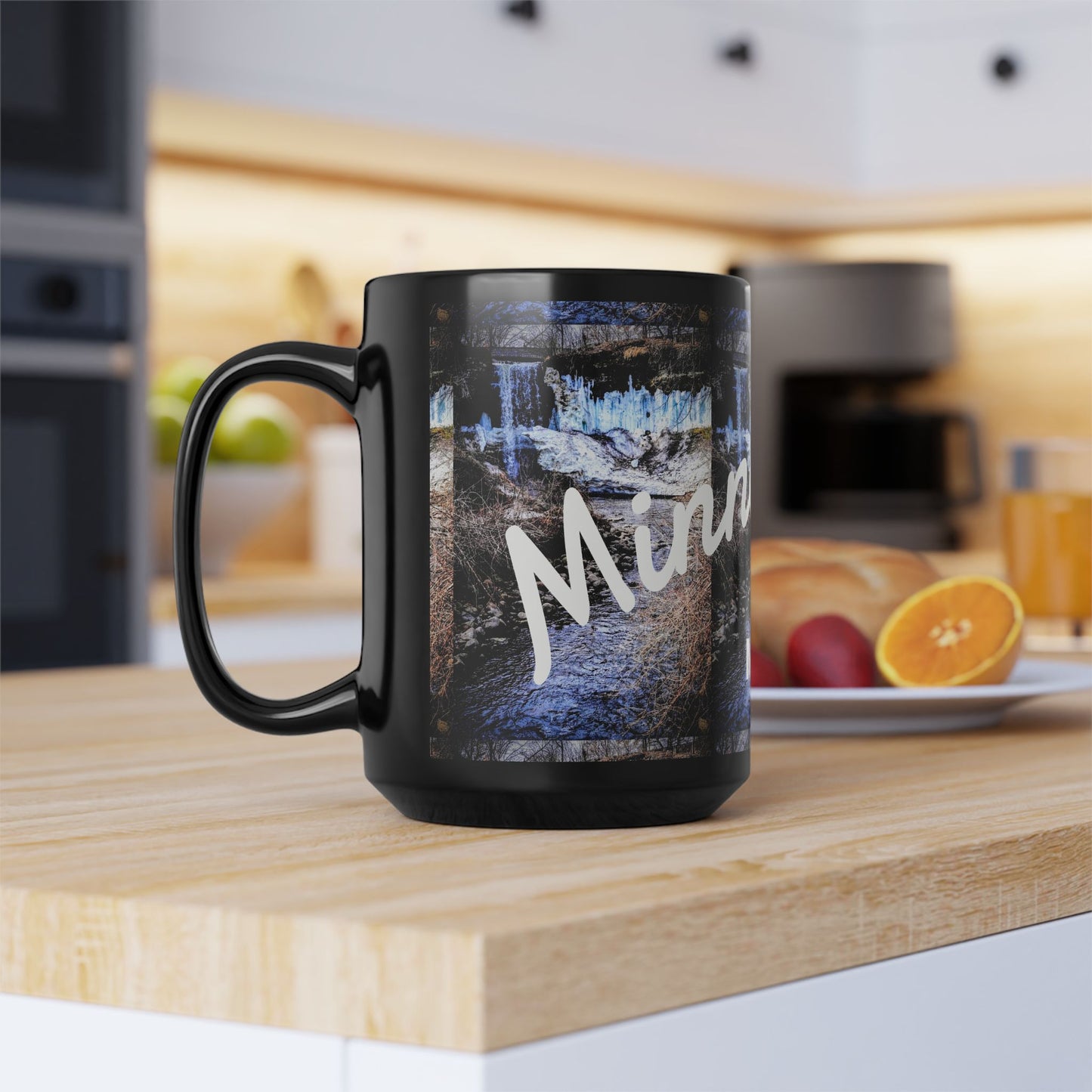 Minnesota Scenic Black Mug | Perfect Gift for Coffee Lovers, Travel Souvenirs, Home Decor, St. Paul Collectibles, Winter Vibes