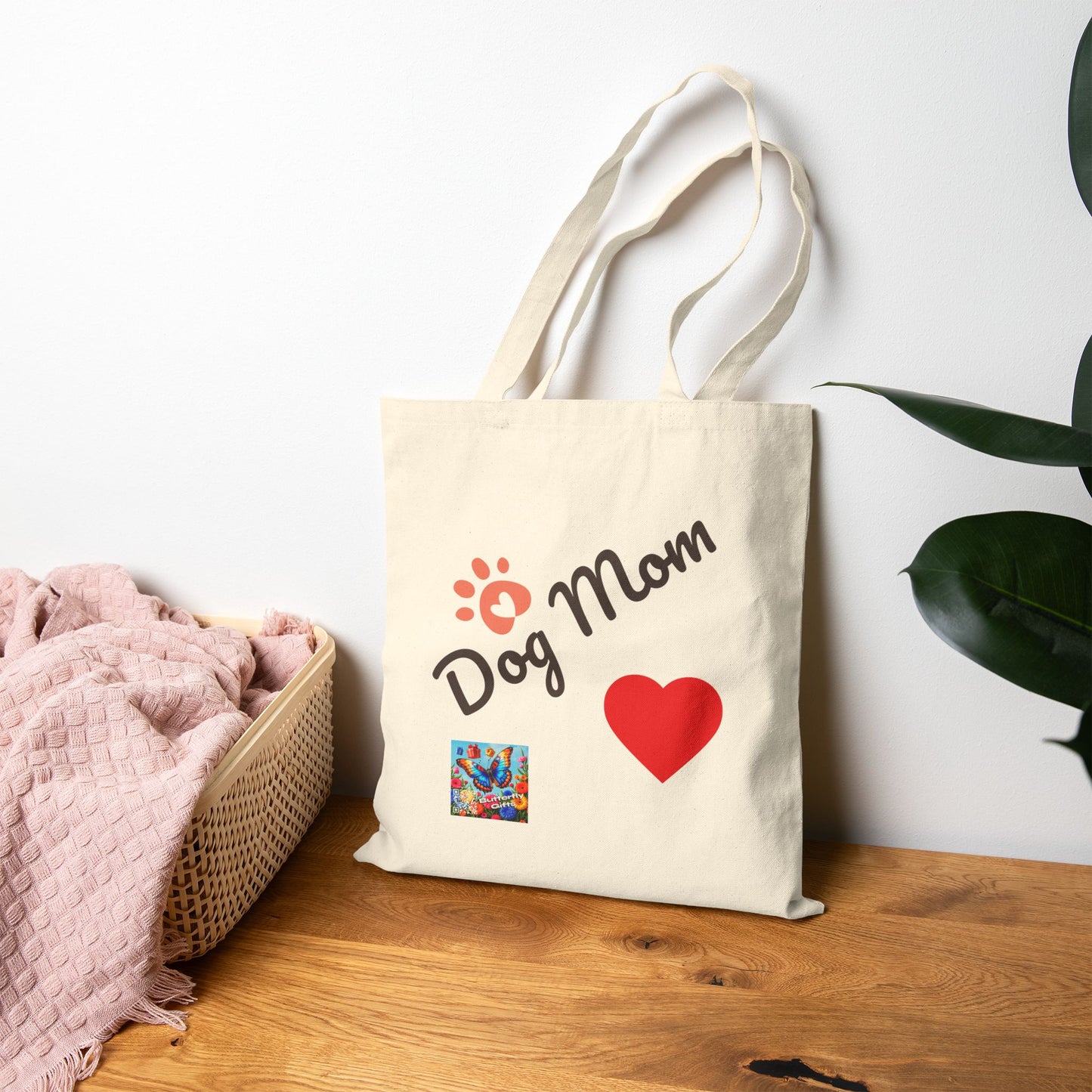 Dog Mom Cotton Canvas Tote Bag | Pet Lover Gift, Eco-Friendly Shopping Bag, Dog Owner Accessory, Cute Pet Tote, Dog Lovers Present