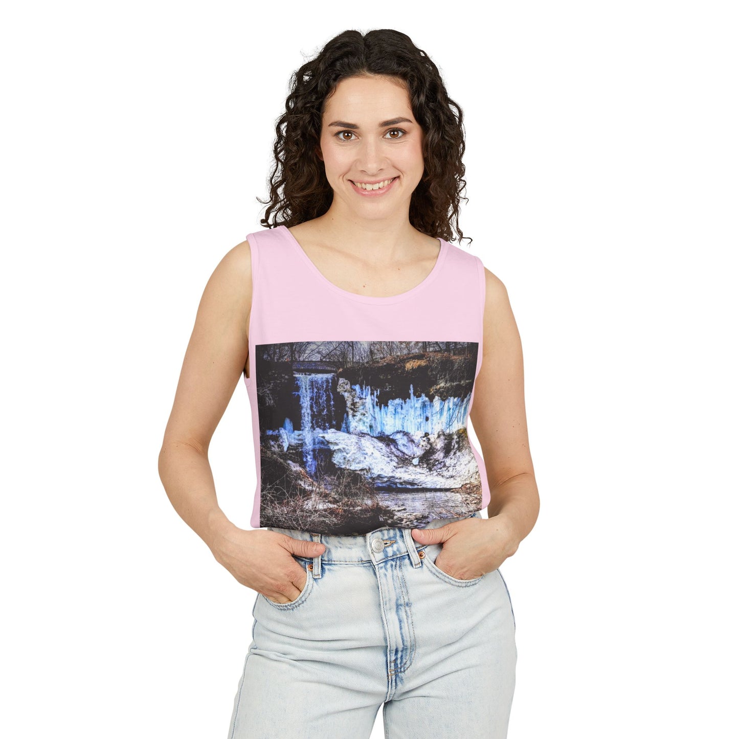 Minnehaha Falls Tank Top, Unisex Summer Tee, Nature Lover's Apparel, Minnesota Souvenir Shirt, Vacation Outfit, Travel Gift