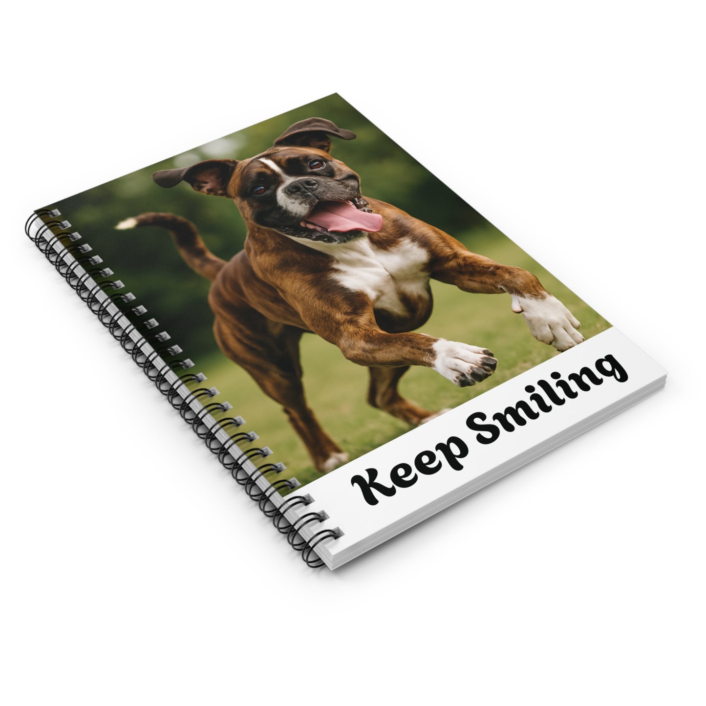 Keep Smiling Dog Spiral Notebook - Perfect Gift for Dog Lovers, Journaling, Dog-Themed Stationery, Pet Memorial, Inspirational Gifts