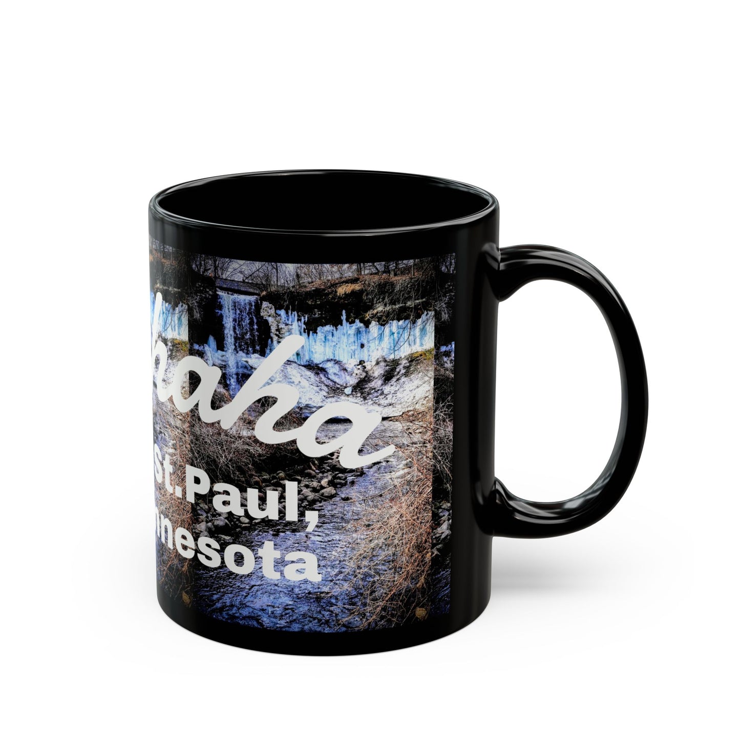 Minnesota Scenic Black Mug | Perfect Gift for Coffee Lovers, Travel Souvenirs, Home Decor, St. Paul Collectibles, Winter Vibes