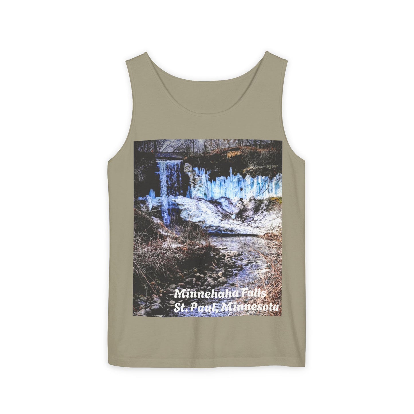 Minnehaha Falls Tank Top, Unisex Summer Tee, Nature Lover's Apparel, Minnesota Souvenir Shirt, Vacation Outfit, Travel Gift