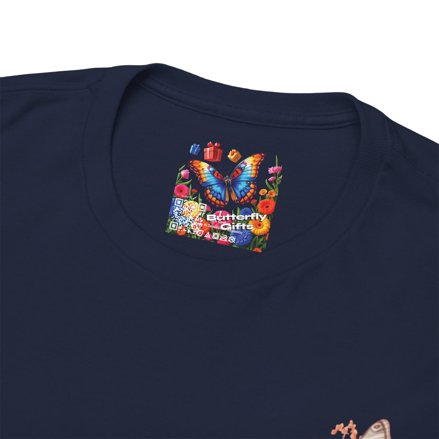 Inspirational Floral Tee - Unisex Heavy Cotton T-Shirt, Motivational Gift, Nature Lover's Apparel, Butterfly Design, Positive Quote