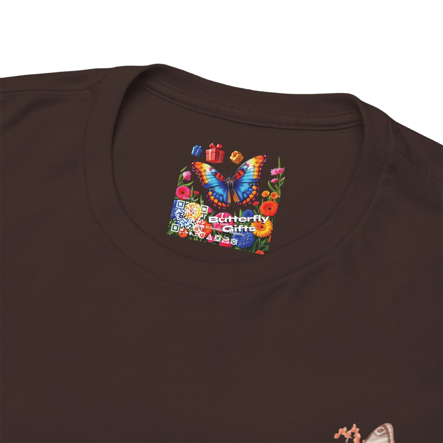 Inspirational Floral Tee - Unisex Heavy Cotton T-Shirt, Motivational Gift, Nature Lover's Apparel, Butterfly Design, Positive Quote