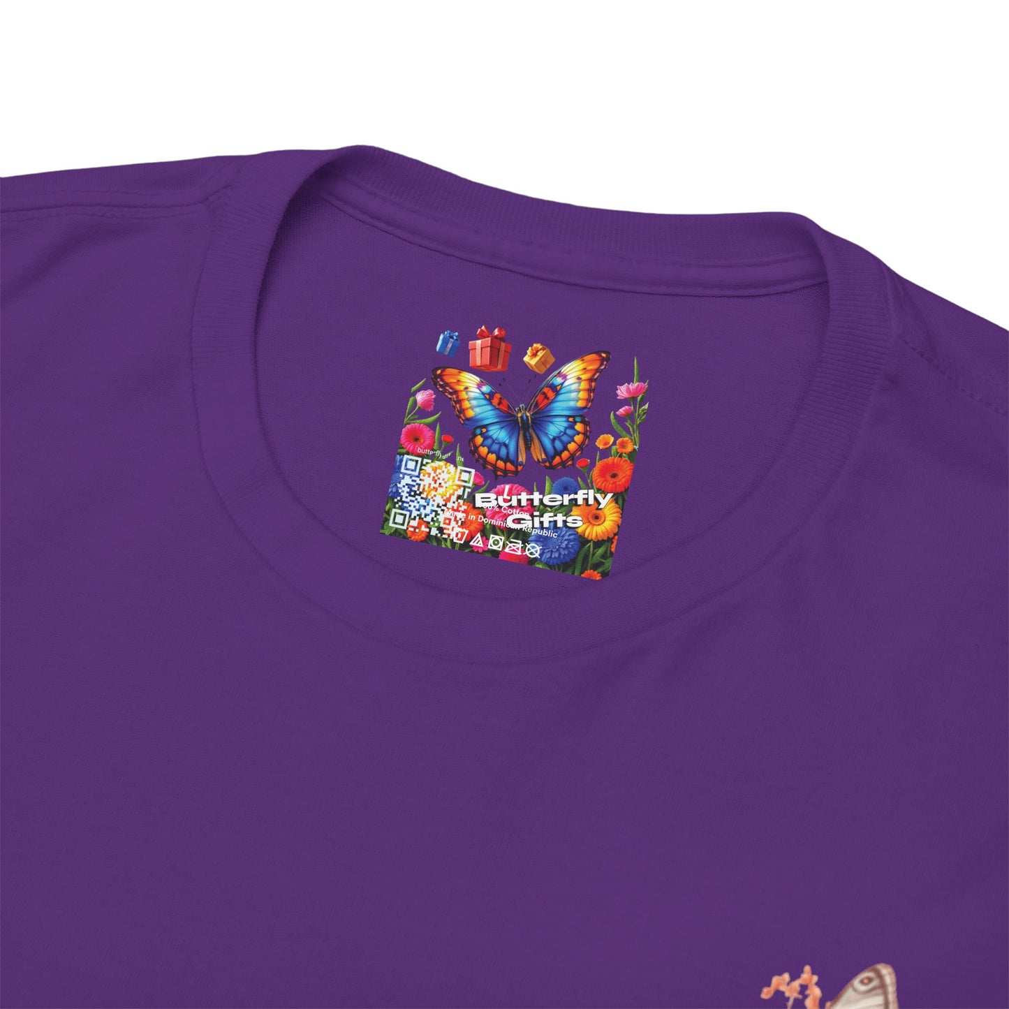 Inspirational Floral Tee - Unisex Heavy Cotton T-Shirt, Motivational Gift, Nature Lover's Apparel, Butterfly Design, Positive Quote