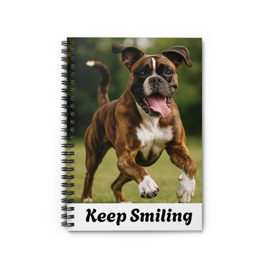 Keep Smiling Dog Spiral Notebook - Perfect Gift for Dog Lovers, Journaling, Dog-Themed Stationery, Pet Memorial, Inspirational Gifts