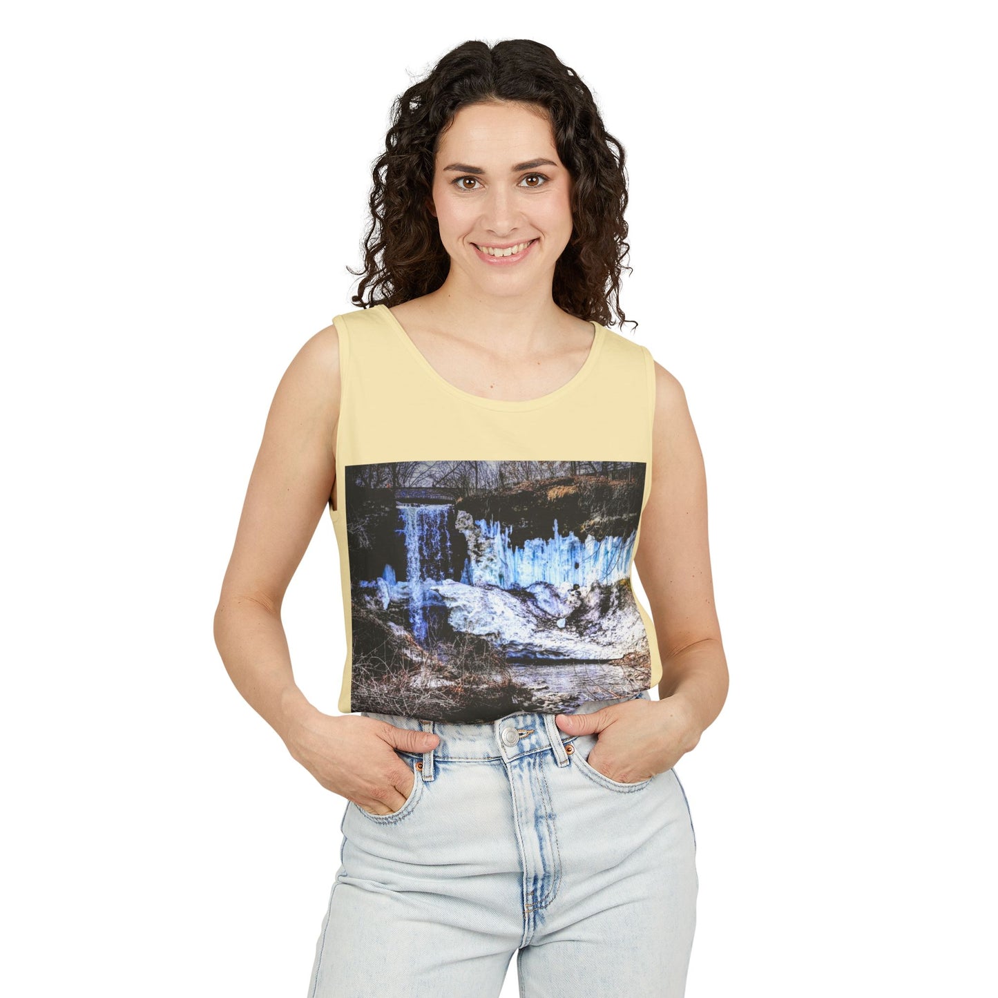 Minnehaha Falls Tank Top, Unisex Summer Tee, Nature Lover's Apparel, Minnesota Souvenir Shirt, Vacation Outfit, Travel Gift