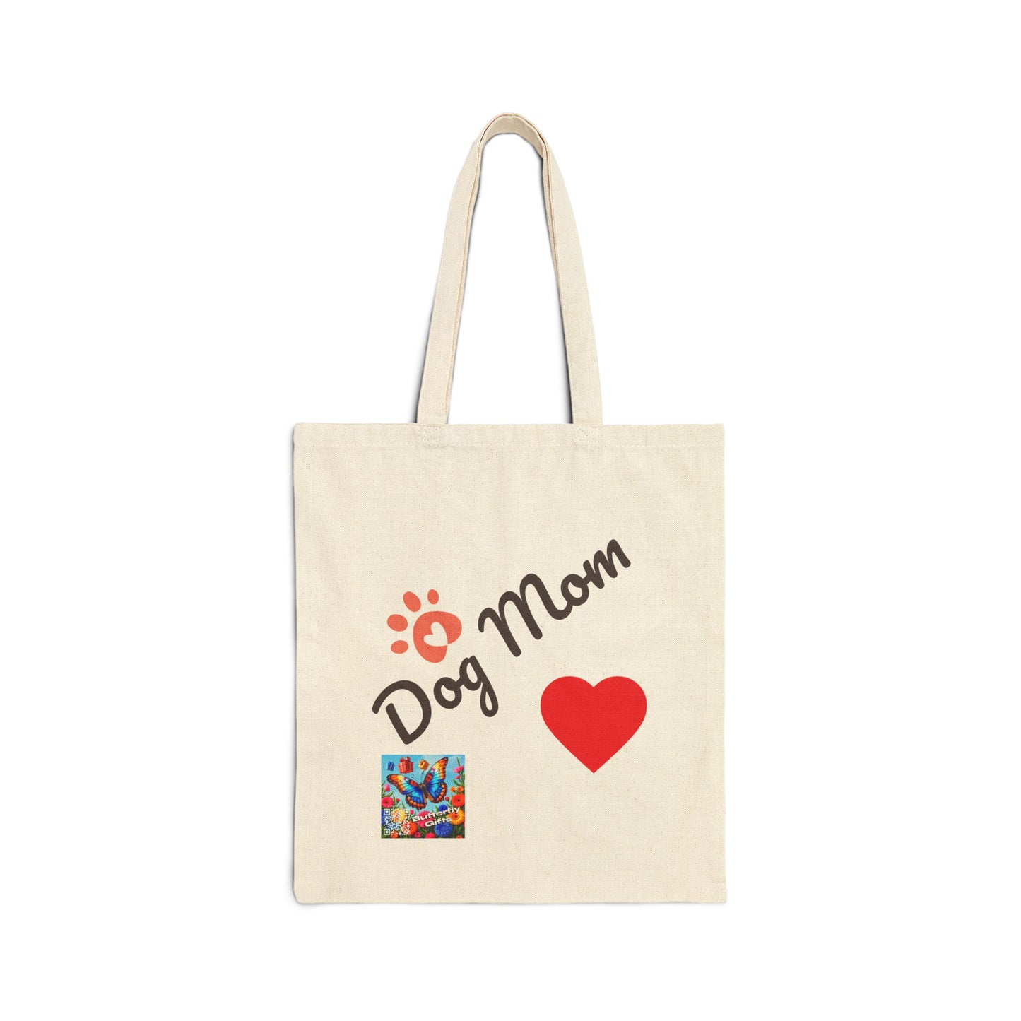 Dog Mom Cotton Canvas Tote Bag | Pet Lover Gift, Eco-Friendly Shopping Bag, Dog Owner Accessory, Cute Pet Tote, Dog Lovers Present