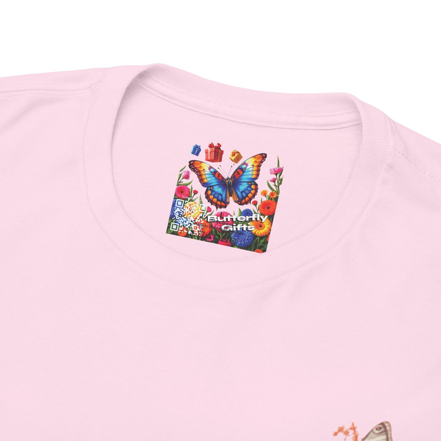 Inspirational Floral Tee - Unisex Heavy Cotton T-Shirt, Motivational Gift, Nature Lover's Apparel, Butterfly Design, Positive Quote