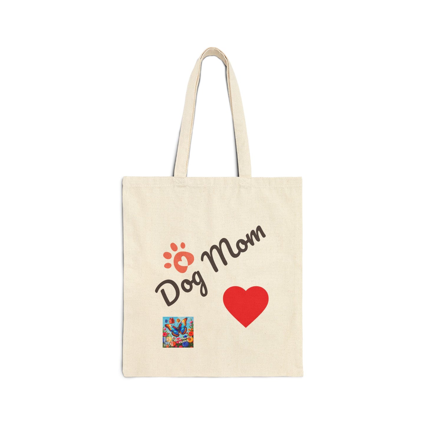 Dog Mom Cotton Canvas Tote Bag | Pet Lover Gift, Eco-Friendly Shopping Bag, Dog Owner Accessory, Cute Pet Tote, Dog Lovers Present
