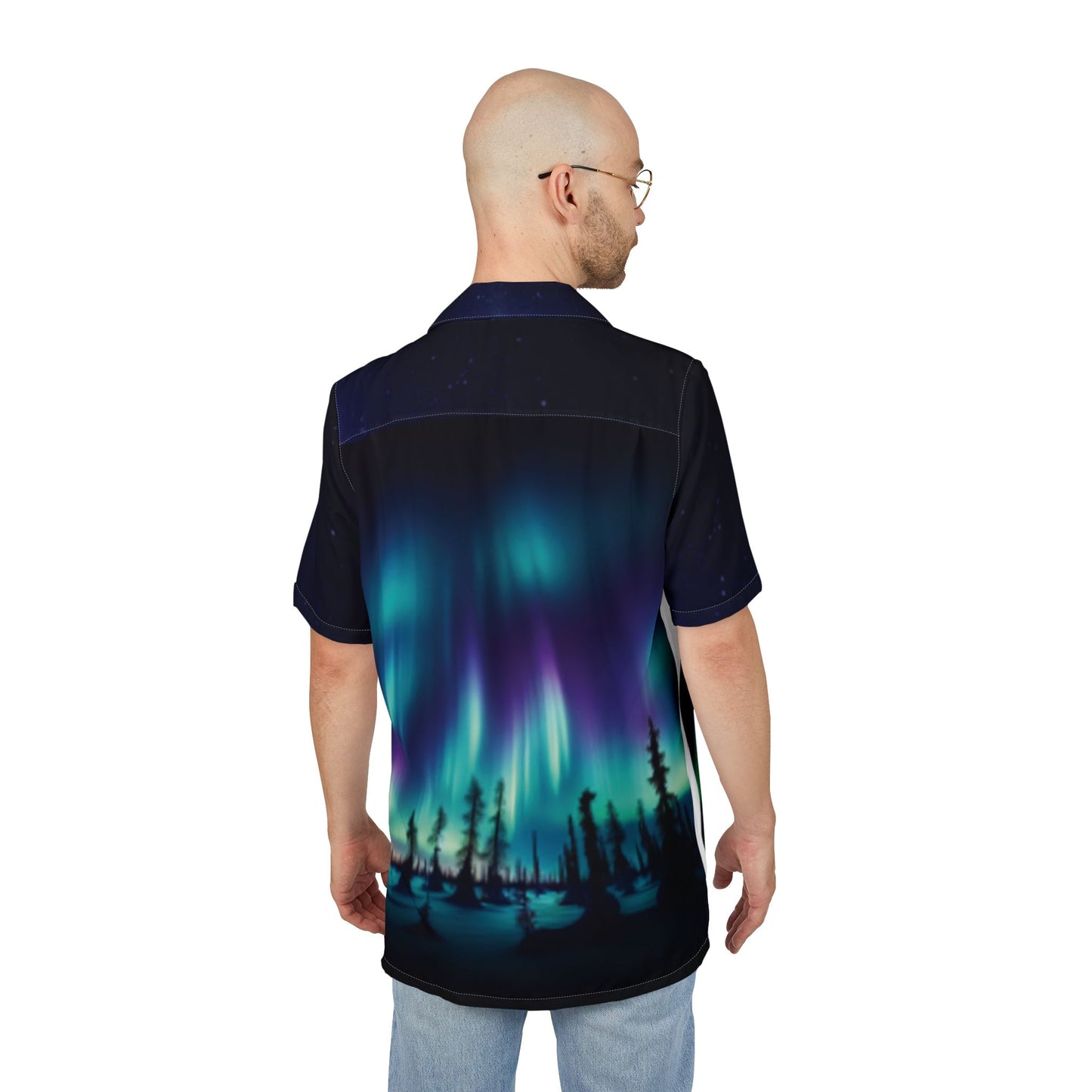 Aurora Borealis Hawaiian Shirt, Summer Beach Shirt, Vacation Wear, Resort Wear, Party Shirt, Men’s Fashion