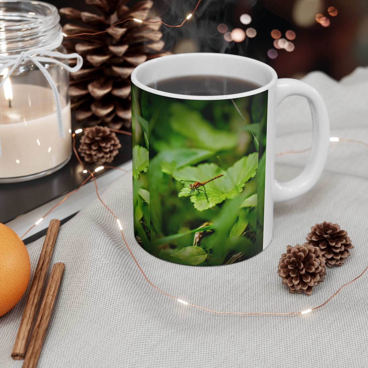 Nature-Inspired Ceramic Mug, Botanical Coffee Cup, Gift for Gardeners, Eco-Friendly Drinkware, Home Decor, Nature Lover's Mug