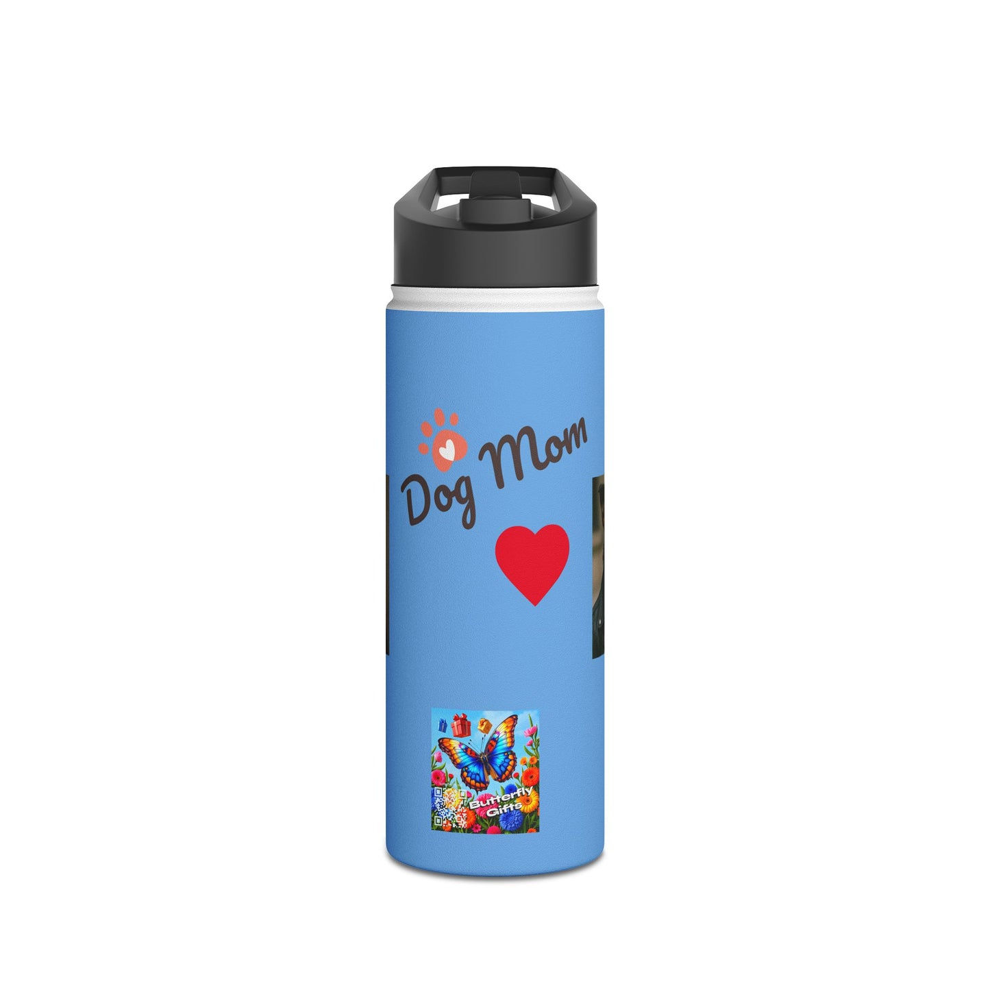 Dog Mom Stainless Steel Water Bottle, Animal Lover Gift, Eco-Friendly Hydration, Pet Owner Travel Mug, Unique Dog Parent Accessory