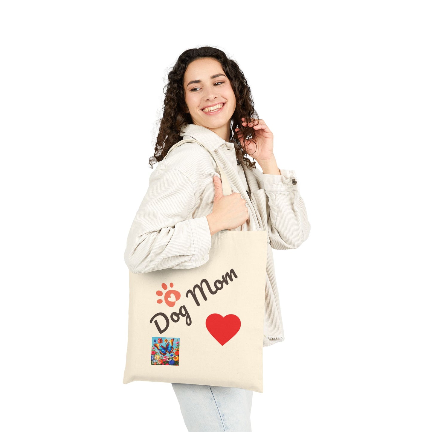Dog Mom Cotton Canvas Tote Bag | Pet Lover Gift, Eco-Friendly Shopping Bag, Dog Owner Accessory, Cute Pet Tote, Dog Lovers Present