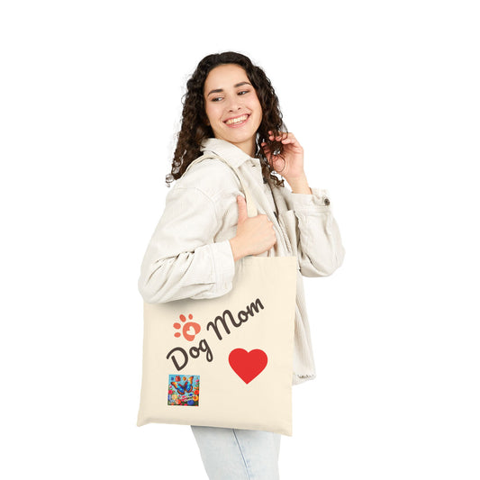 Dog Mom Cotton Canvas Tote Bag | Pet Lover Gift, Eco-Friendly Shopping Bag, Dog Owner Accessory, Cute Pet Tote, Dog Lovers Present