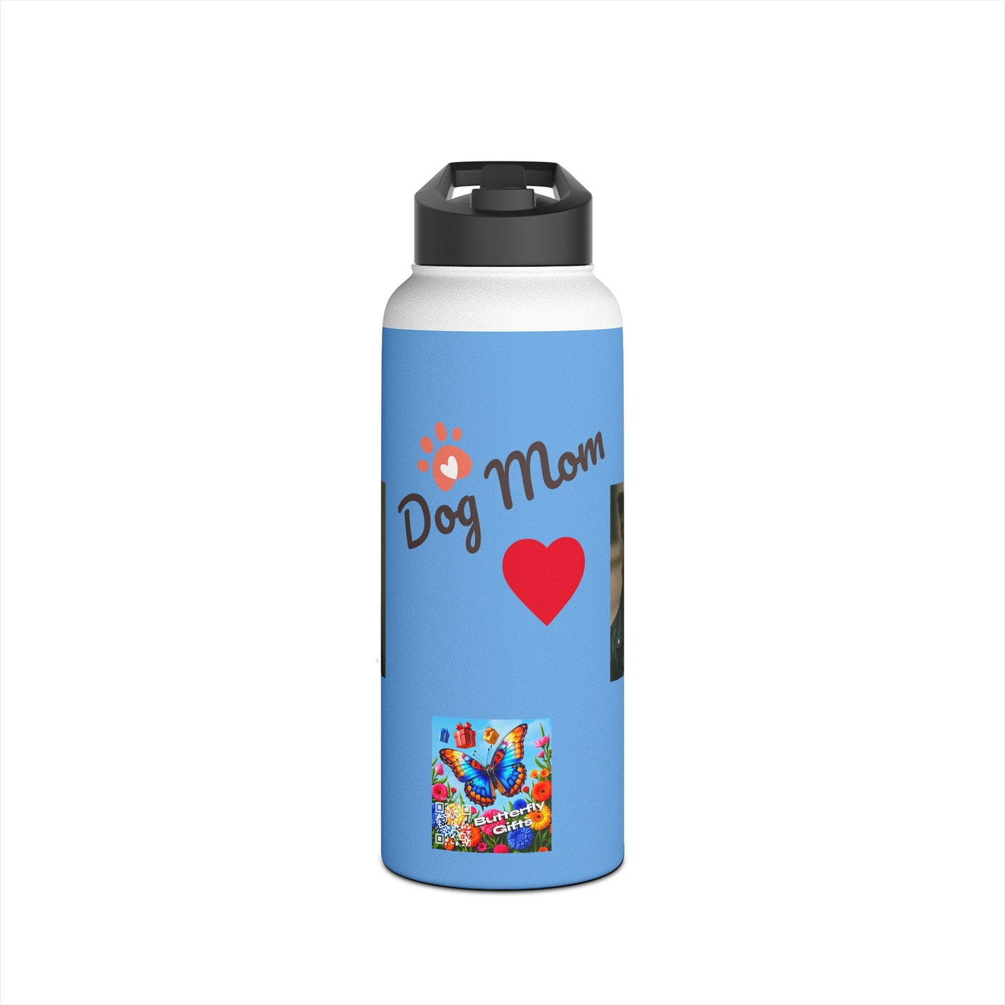 Dog Mom Stainless Steel Water Bottle, Animal Lover Gift, Eco-Friendly Hydration, Pet Owner Travel Mug, Unique Dog Parent Accessory